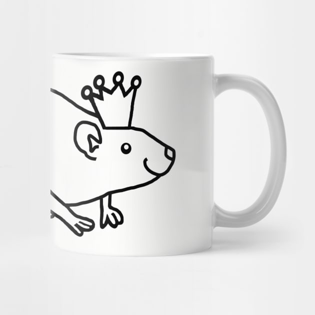 Minimal Rat wearing a Crown by ellenhenryart